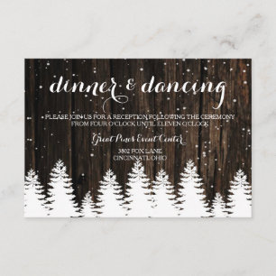 Winter Wonderland Wedding Reception Card