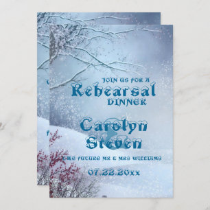 Winter Wonderland Wedding Rehearsal Dinner Invitation