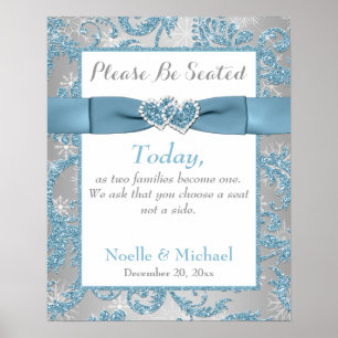 Winter Wonderland Wedding Seating Poster
