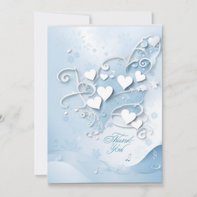 Winter Wonderland Wedding Thank You Cards (Front)