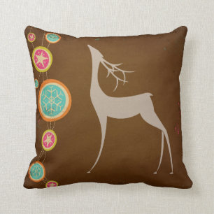Winter Wonderland White Deer Holiday Pillow