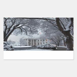 Winter Wonderland White House Rectangular Sticker