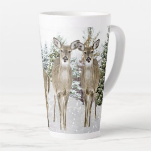 Winter Wonderland Whitetail Deer Christmas  Latte Mug