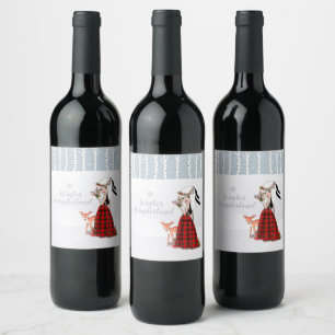 Winter Wonderland wine bottle Wine Label