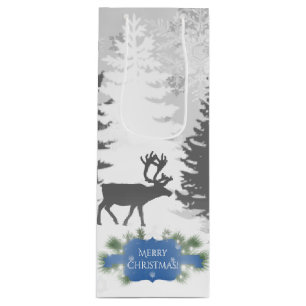 Winter Wonderland Wine Gift Bag - Blue