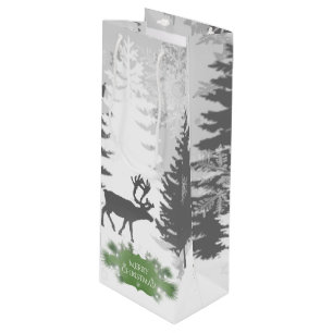 Winter Wonderland Wine Gift Bag - Green