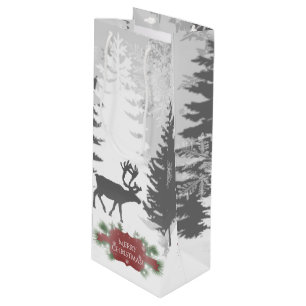 Winter Wonderland Wine Gift Bag - Red