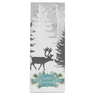 Winter Wonderland Wine Gift Bag - Teal