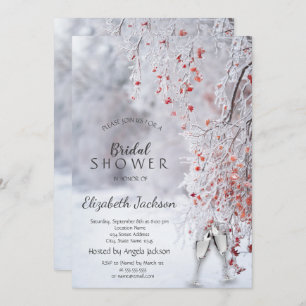 Winter Wonderland,Wineglass Bridal Shower Invitation