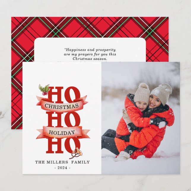 Winter Wonderland Wishes Photo  Holiday Card (Front/Back)