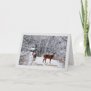Winter Wonderland with Deer Holiday Greeting Card