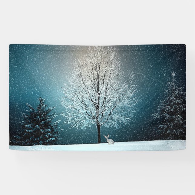 Winter Wonderland with Rabbit Banner (Horizontal)