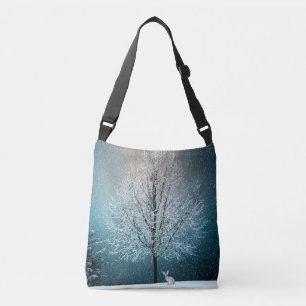 Winter Wonderland with Rabbit Crossbody Bag