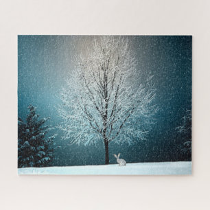 Winter Wonderland with Rabbit Jigsaw Puzzle