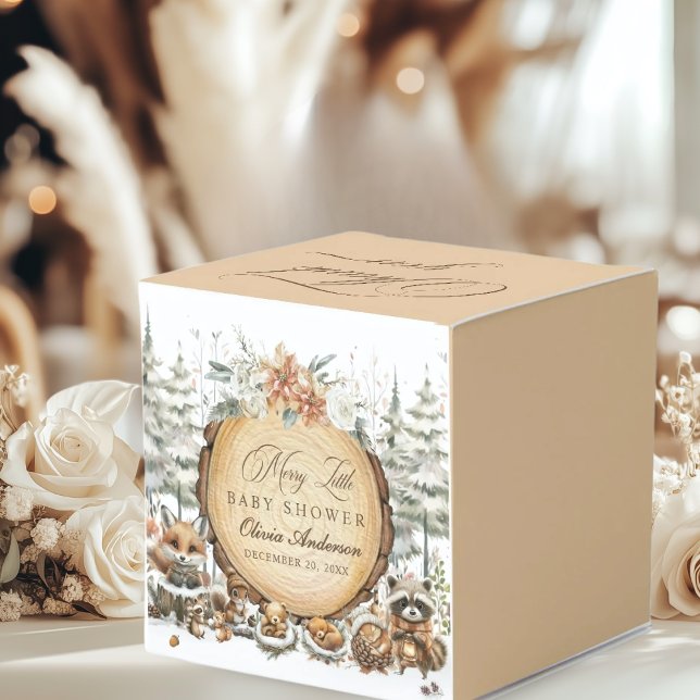 Winter Wonderland Woodland Animals Baby Shower Favour Box (Creator Uploaded)