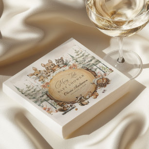 Winter Wonderland Woodland Animals Baby Shower Napkin