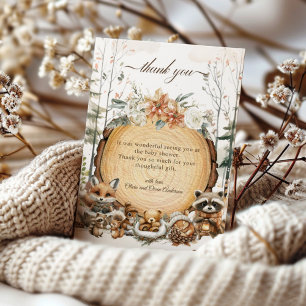 Winter Wonderland Woodland Animals Baby Shower Thank You Card