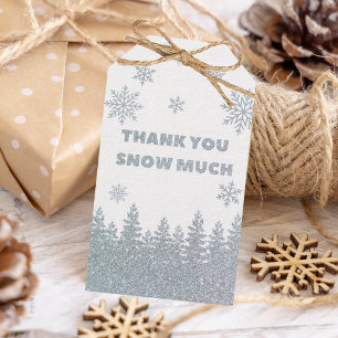 Winter Wonderland Woodland Glitter Baby Shower Gift Tags