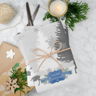 Winter Wonderland Wrapping Paper Flat Sheets -Blue