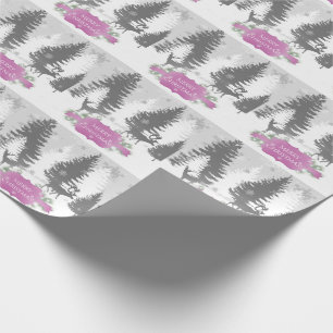 Winter Wonderland Wrapping Paper - Magenta