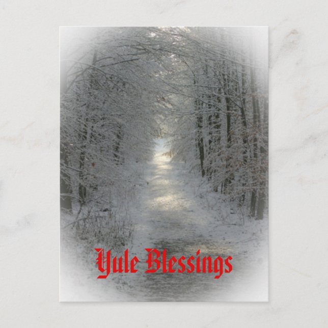 Winter Wonderland Yule/Winter Solstice Holiday Postcard (Front)