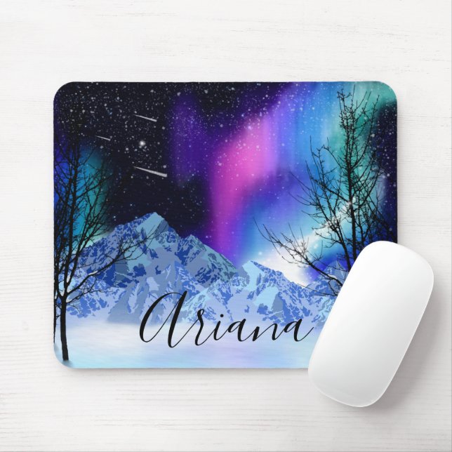 Winter Wonderlights Mouse Pad (With Mouse)