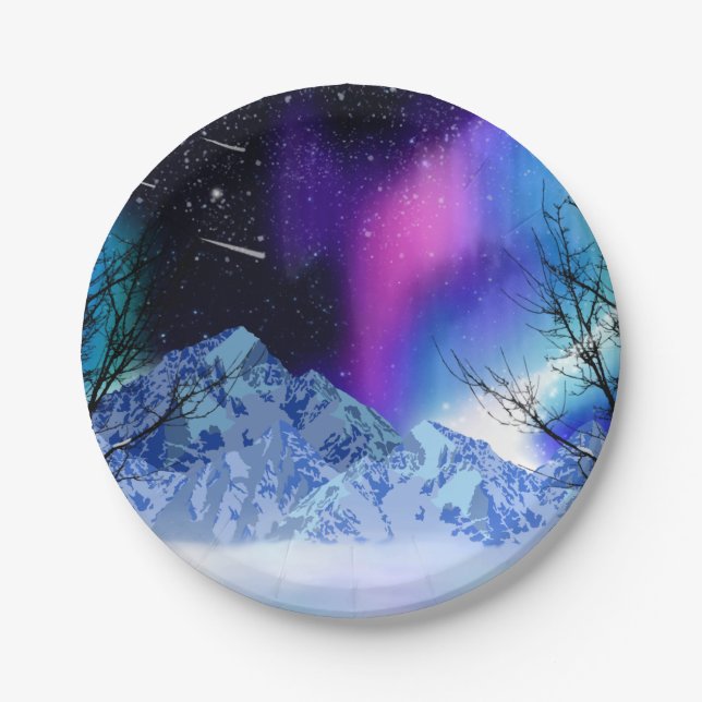 Winter Wonderlights Paper Plate (Front)