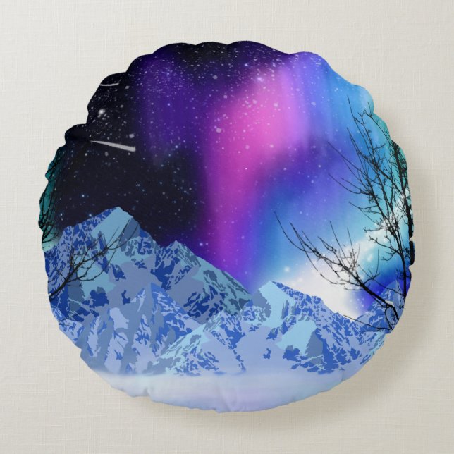 Winter Wonderlights Round Cushion (Front)