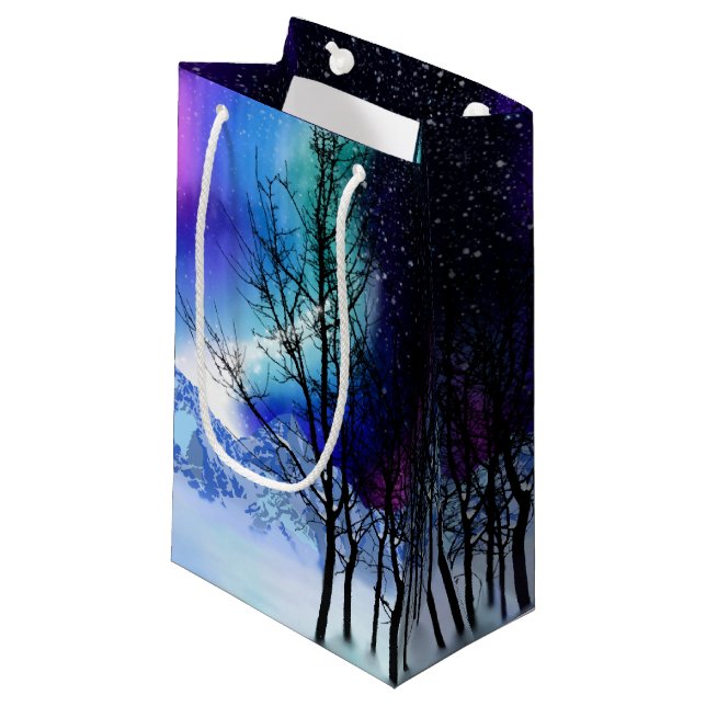 Winter Wonderlights Small Gift Bag (Front Angled)