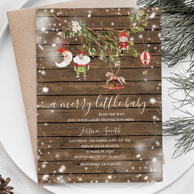 Winter Wood Ornaments Holiday Party Invite (Creator Uploaded)