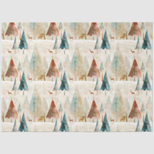 Winter woodland and deer tissue paper
