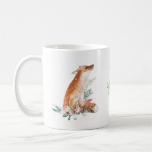 Winter Woodland Animal Fox Deer Hare Mug