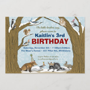Winter Woodland Animal Party Invitation