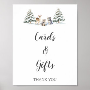 Winter Woodland Animals Baby Shower Cards & Gifts  Poster