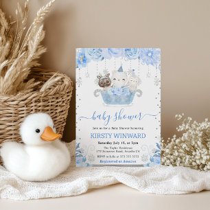 Winter Woodland Animals Baby Shower Invitation