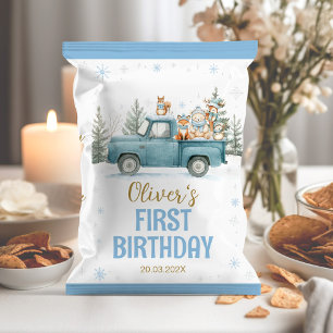 Winter Woodland Animals Birthday Chip Bag Wrapper