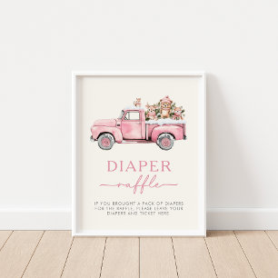 Winter Woodland Animals Diaper Raffle Sign