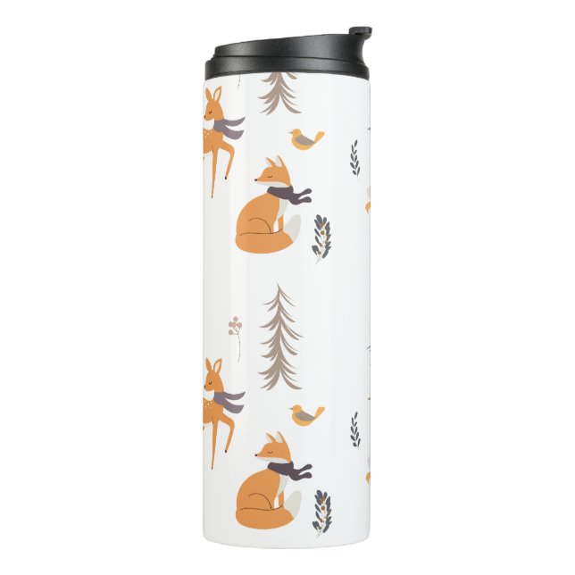Winter Woodland Animals Folk Art Christmas Thermal Tumbler (Rotated Left)
