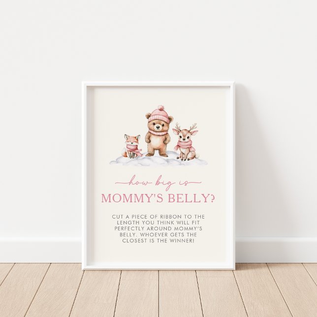 Winter Woodland Animals How Big is Mummy's Belly Poster (Creator Uploaded)