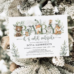 Winter Woodland Animals Sage Greenery Baby Shower Invitation<br><div class="desc">This elegant baby shower invitation features soft watercolor greenery,  adorable forest animals and modern lettering. Suitable for both boy and girl baby shower.</div>