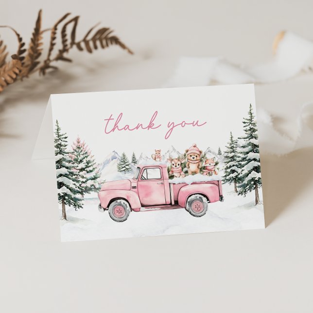 Winter Woodland Animals Thank You Card (Creator Uploaded)