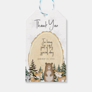 Winter Woodland Animals Thank You Tags