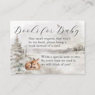 Winter Woodland Baby Boy Shower Enclosure Card