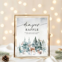 Winter Woodland Baby Cold Outside Diaper Raffle