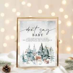 Winter Woodland Baby Cold Outside Don't Say Baby Poster