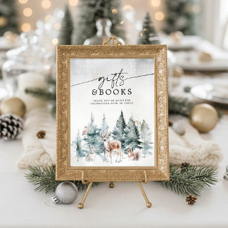 Winter Woodland Baby Cold Outside Gifts & Books Poster
