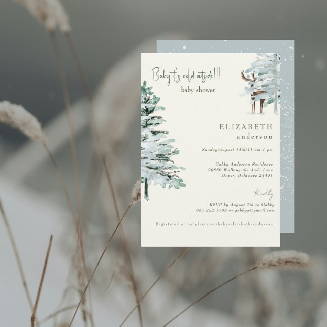 Winter Woodland Baby it's Cold Baby Shower II Invitation (Creator Uploaded)