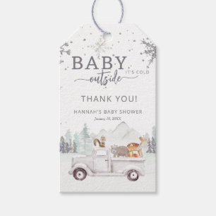 Winter Woodland Baby It's Cold Outside Baby Shower Gift Tags
