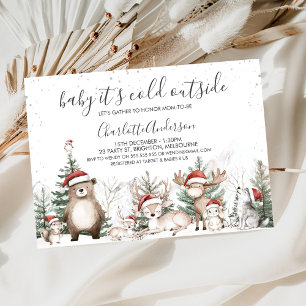 Winter Woodland baby it's Cold Outside Baby Shower Invitation