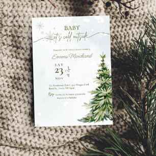 Winter Woodland Baby it's Cold Outside baby shower Invitation